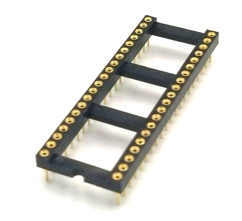 ArduEZtw Gold-Plated 20 pcs DIP-8 IC Round Hole Socket Adaptor 2.54mm Pitch 7.6 Row Pitch 2 Row 8 Round Pins Soldering (DIP-8 pins) - Image 1